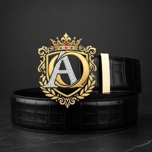 Luxury Black and Gold AO Designer Belt